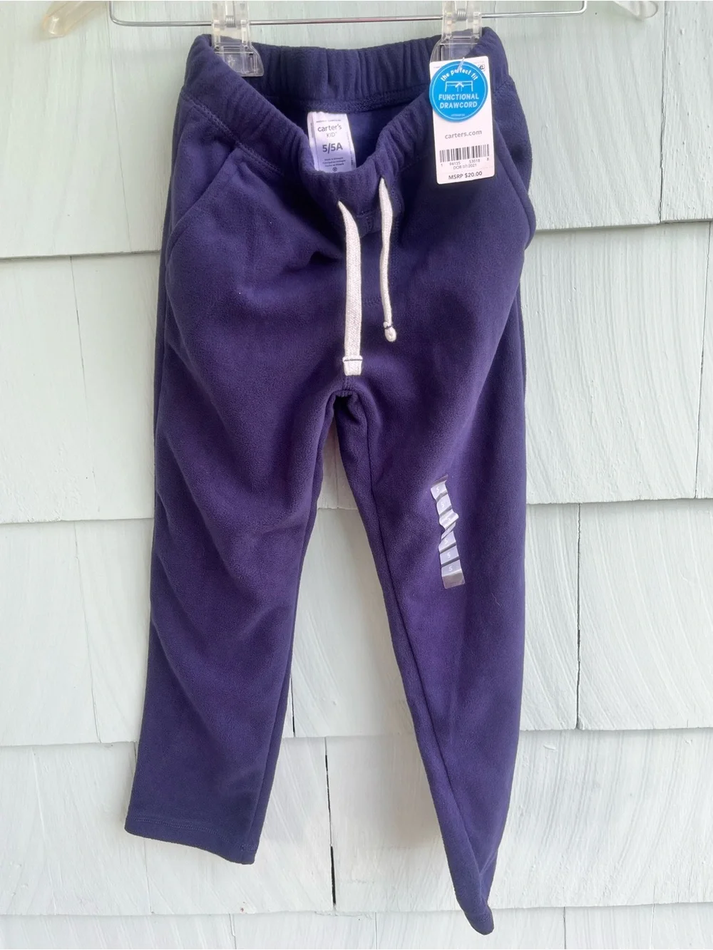 Carter's Blue Fleece Jogger Pants with Drawcord